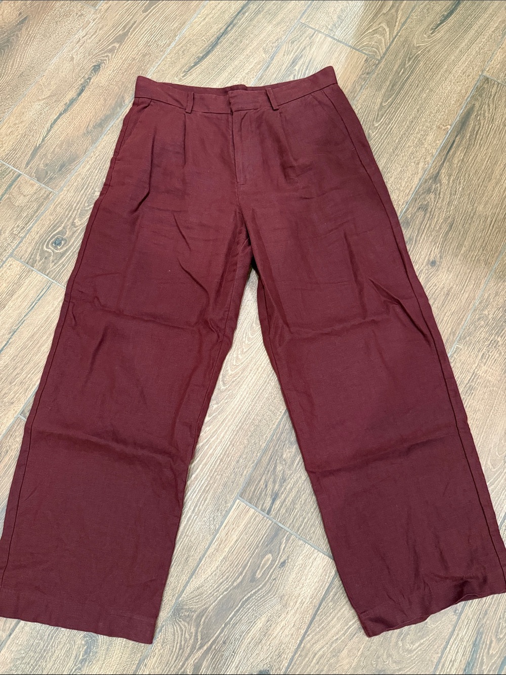 Madewell women’s linen blend wide leg trouser pant